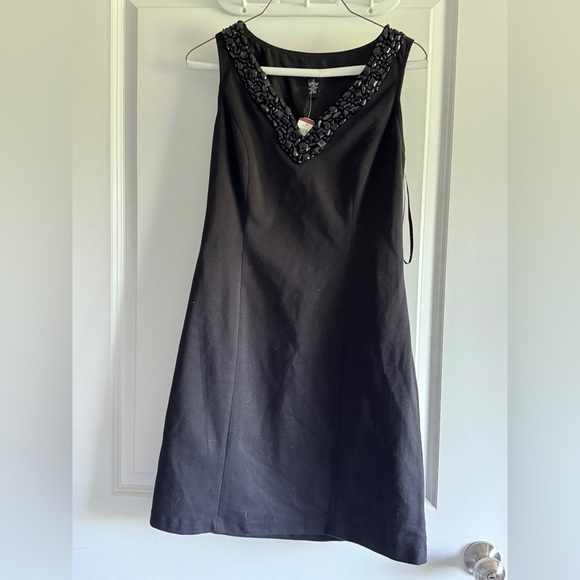 INC International Concepts Black Dress with Beaded Detail - Picture 4 of 11